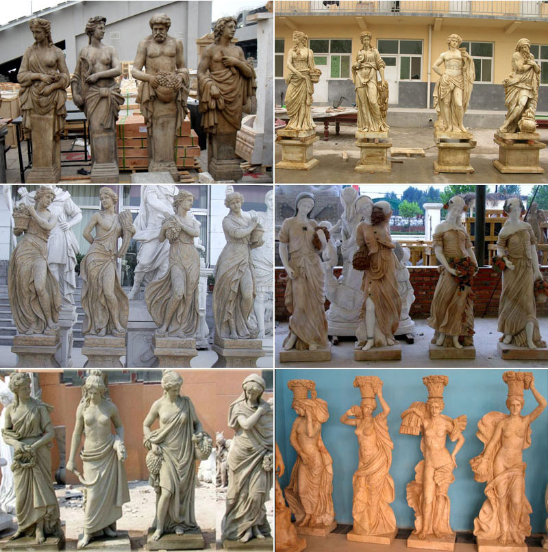elegant four lady statues