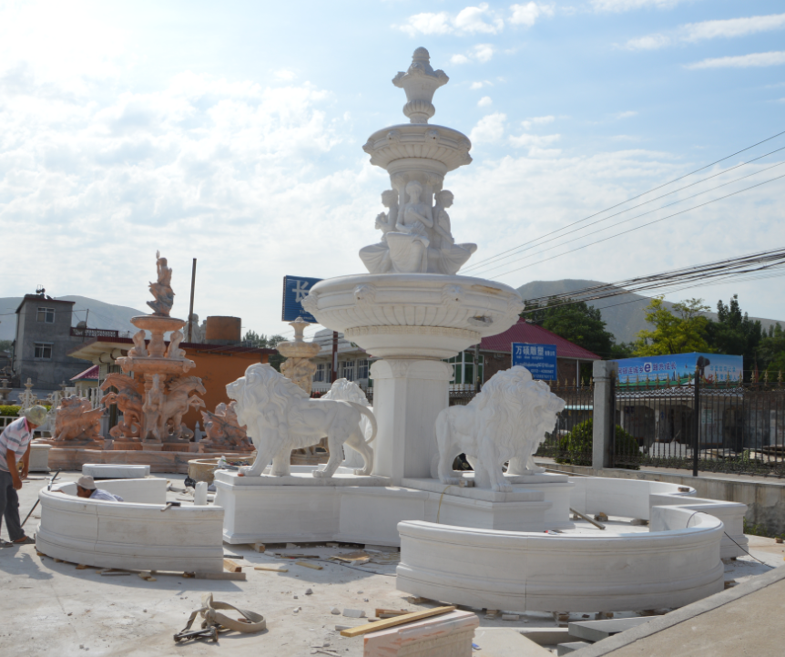 white marble fountain