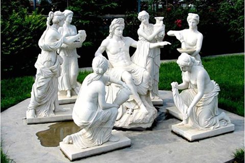 Classical marble Apollo Bathing sculpture for sale