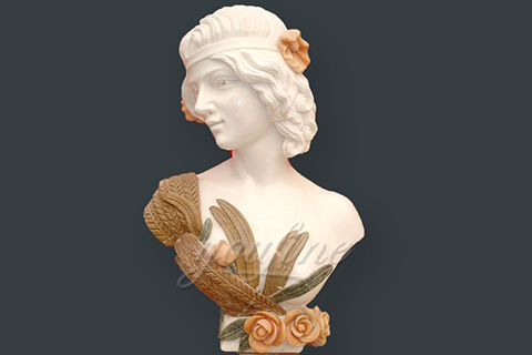 Hand carved decoration marble lady bust statue