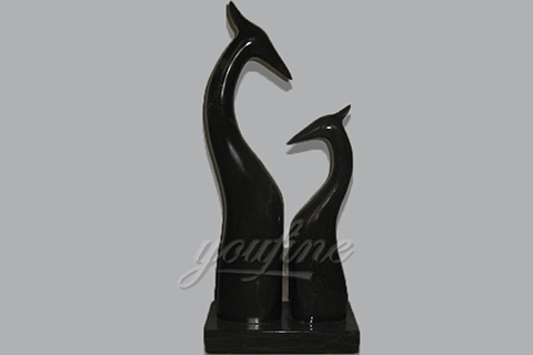 Hand Carving Art Black Marble Abstract Statue