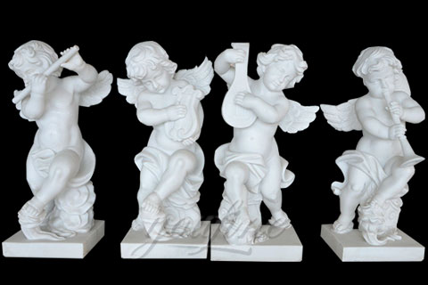 Decorative White Four Baby Angel Sculpture Modern Sculpture