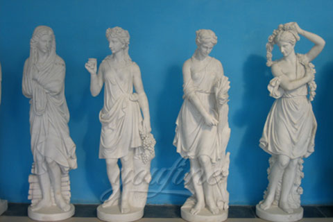 Elegant Stone Carved Luxury Home Decoration Life Size Greek Four Seasons Marble Statues for Sale