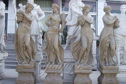 Hand Carved white Marble Four Season Ladies outside