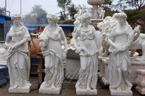 Hot Sale White Four Season Lady Marble Statues for Sale