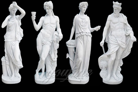 Hot Selling Hand Carved Natural Marble Four Season Woman Statue For Sale