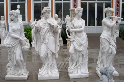 Low Price Hand Carved White Marble Four Season Garden Statues for Sale