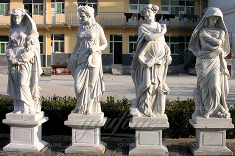 Marble Four Seasons Elegant Lady Statue Sculpture for Garden Decoration for Sale