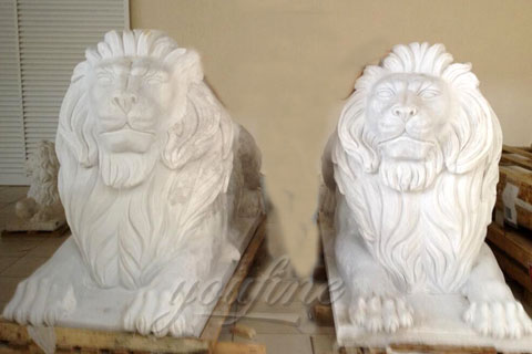 Marble Lion Sculptures for Brazilian Client