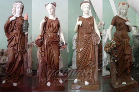 Western Style Four Season Women Ladies marble stone sculptures