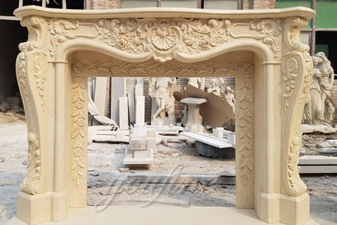 beige marble fireplace mantels for our American Clients