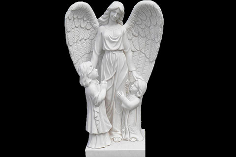 Hand Carved White Stone Angels Marble Statues for decoration