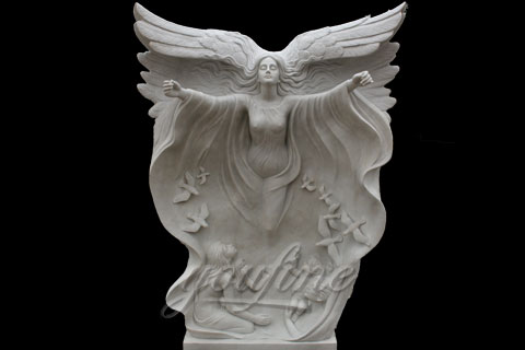 High Quality White Marble Angel flying Girl Statues for decoration