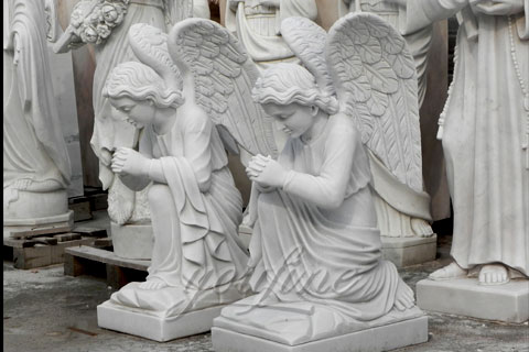 Hot Sale Marble Lovely Angel Pray Boy for decoration