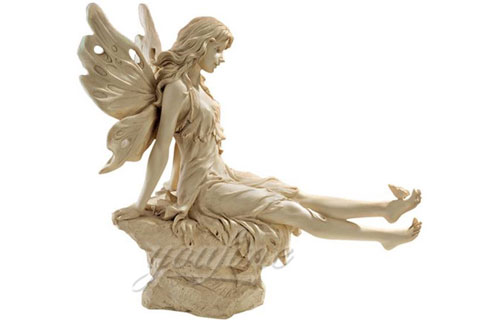 Customized life size garden white marble angle statue for sale